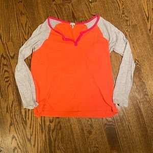 Splendid orange and grey baseball tee